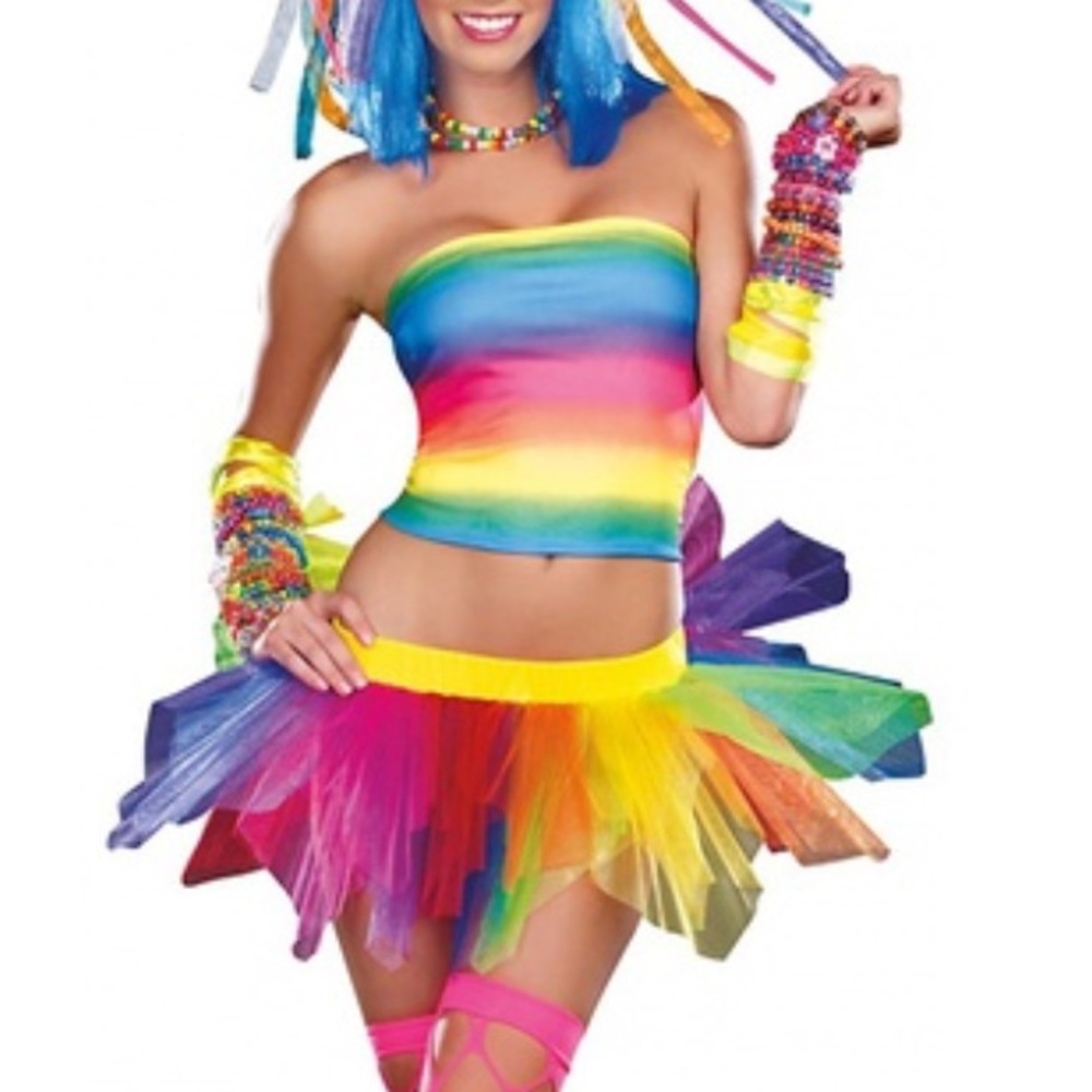Rainbow Girl Rave Costume